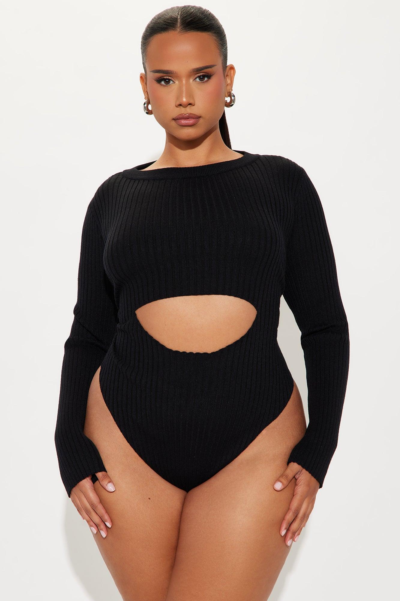 Sydney Sweater Bodysuit - Black Product Image