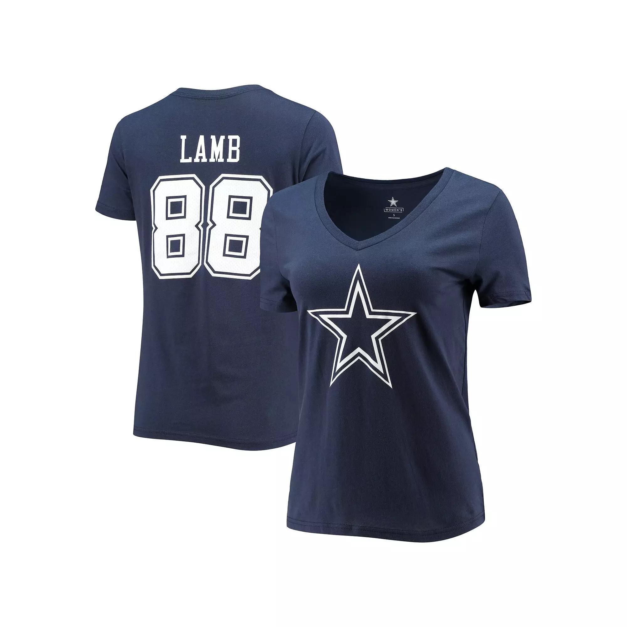 Men's Fanatics Branded CeeDee Lamb Navy Dallas Cowboys Team Player Icon Name & Number T-Shirt,  Product Image