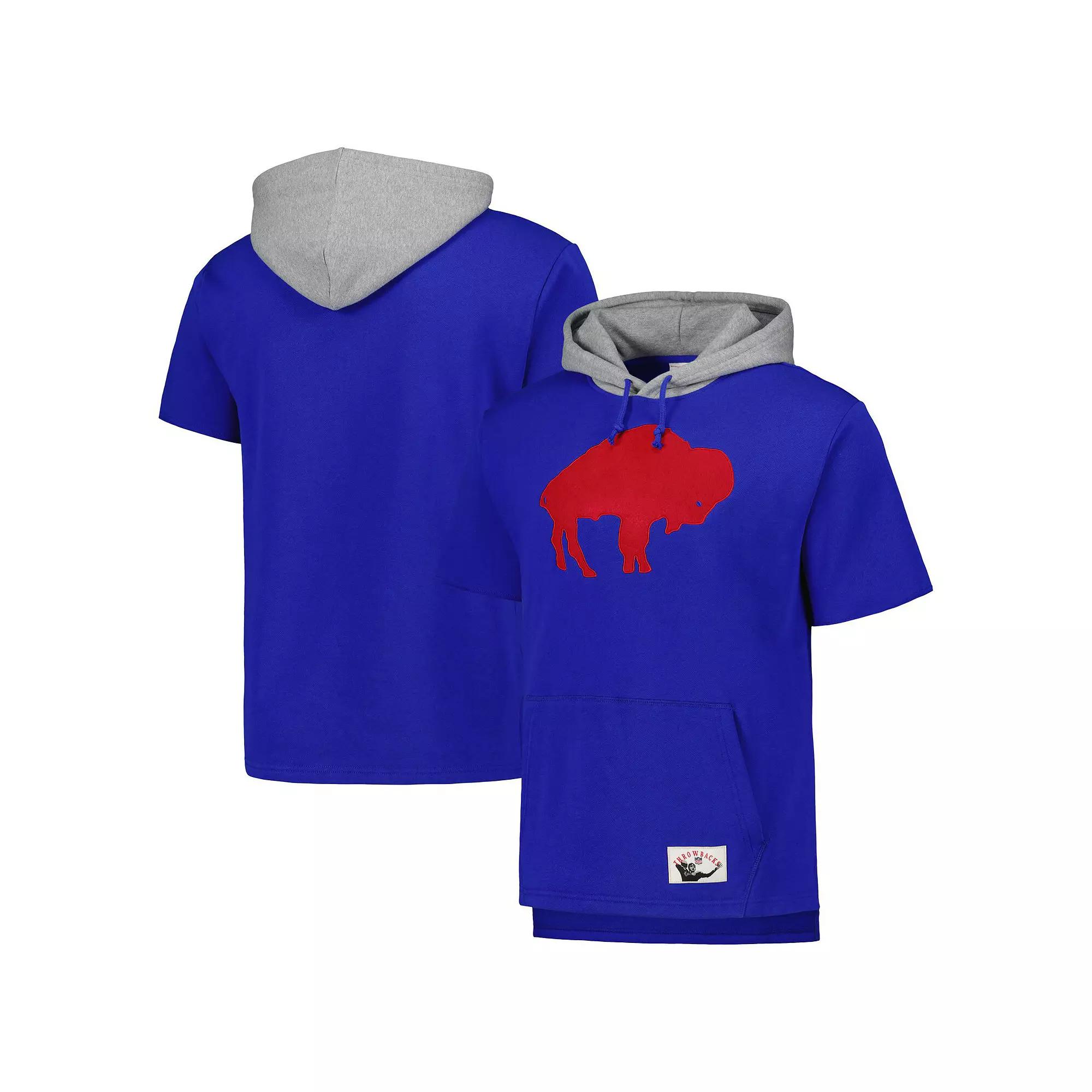 Men's Mitchell & Ness Royal Buffalo Bills Postgame Short Sleeve Hoodie,  Product Image