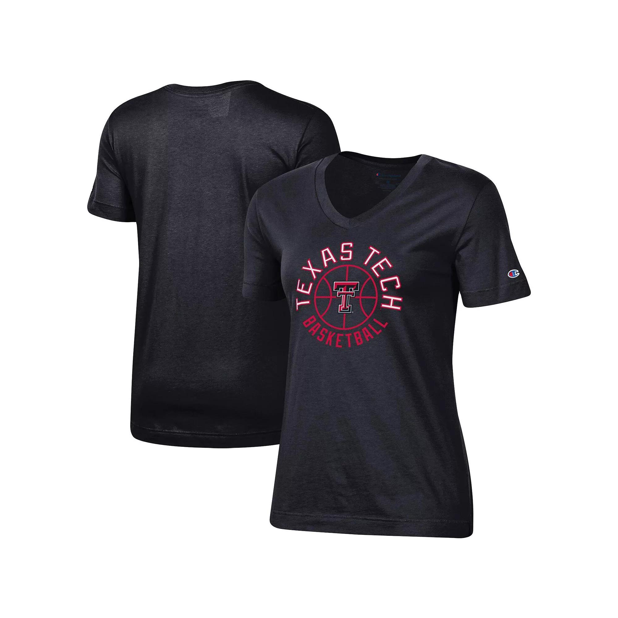 Women's Champion Black Texas Tech Red Raiders Basketball V-Neck T-Shirt,  Product Image