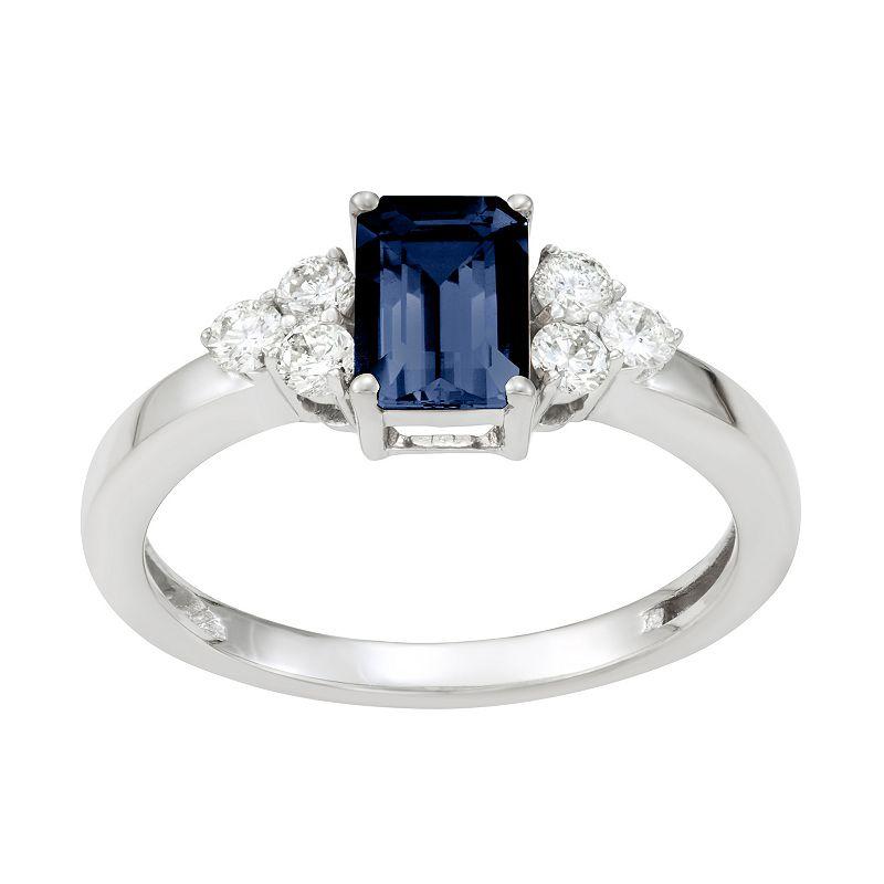 HDI 10k White Gold 1/3 Carat T.W. Diamond & Tanzanite Ring, Women's,  Product Image