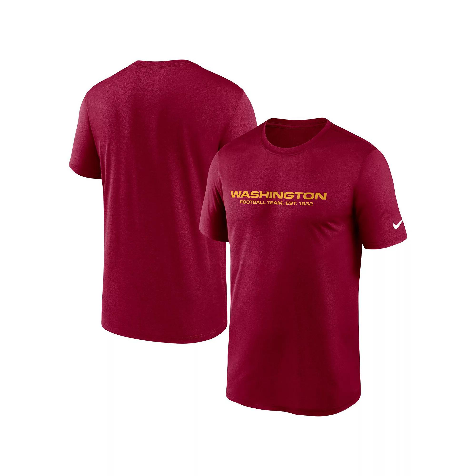 Men's Nike Burgundy Washington Football Team Logo Essential Legend Team Performance T-Shirt,  Product Image