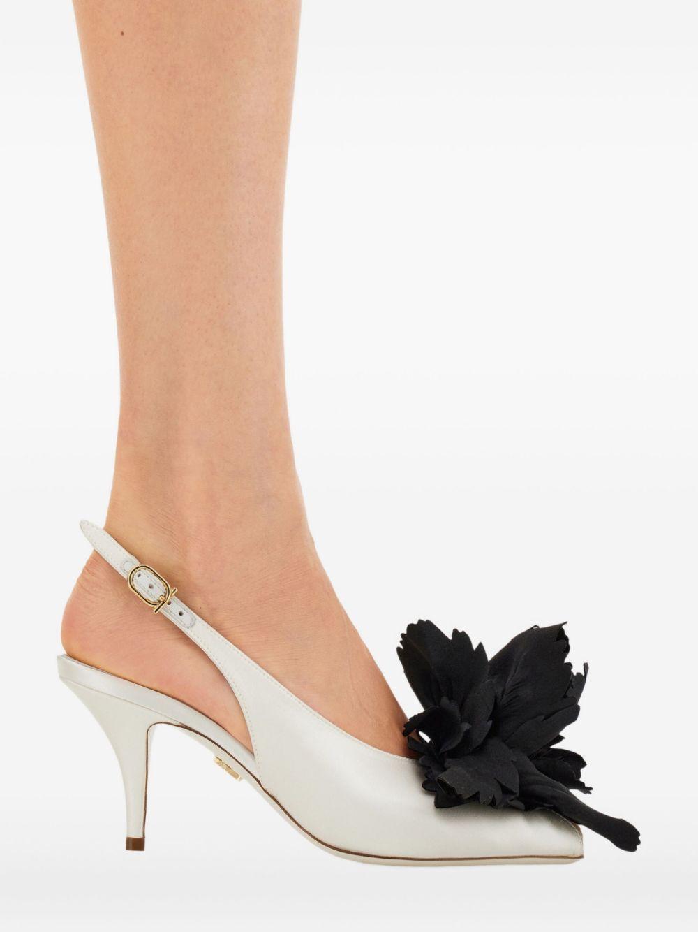 70mm flower-embellished slingback pumps Product Image