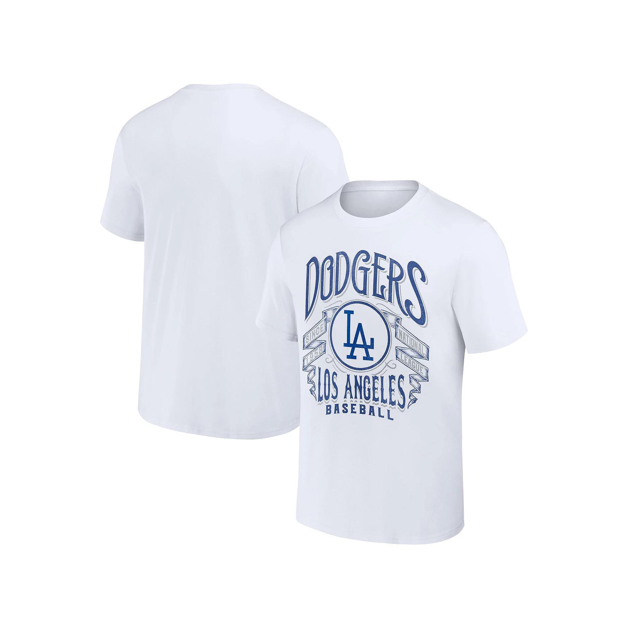 Men's Darius Rucker Collection by Fanatics White Los Angeles Dodgers Distressed Rock T-Shirt,  Product Image
