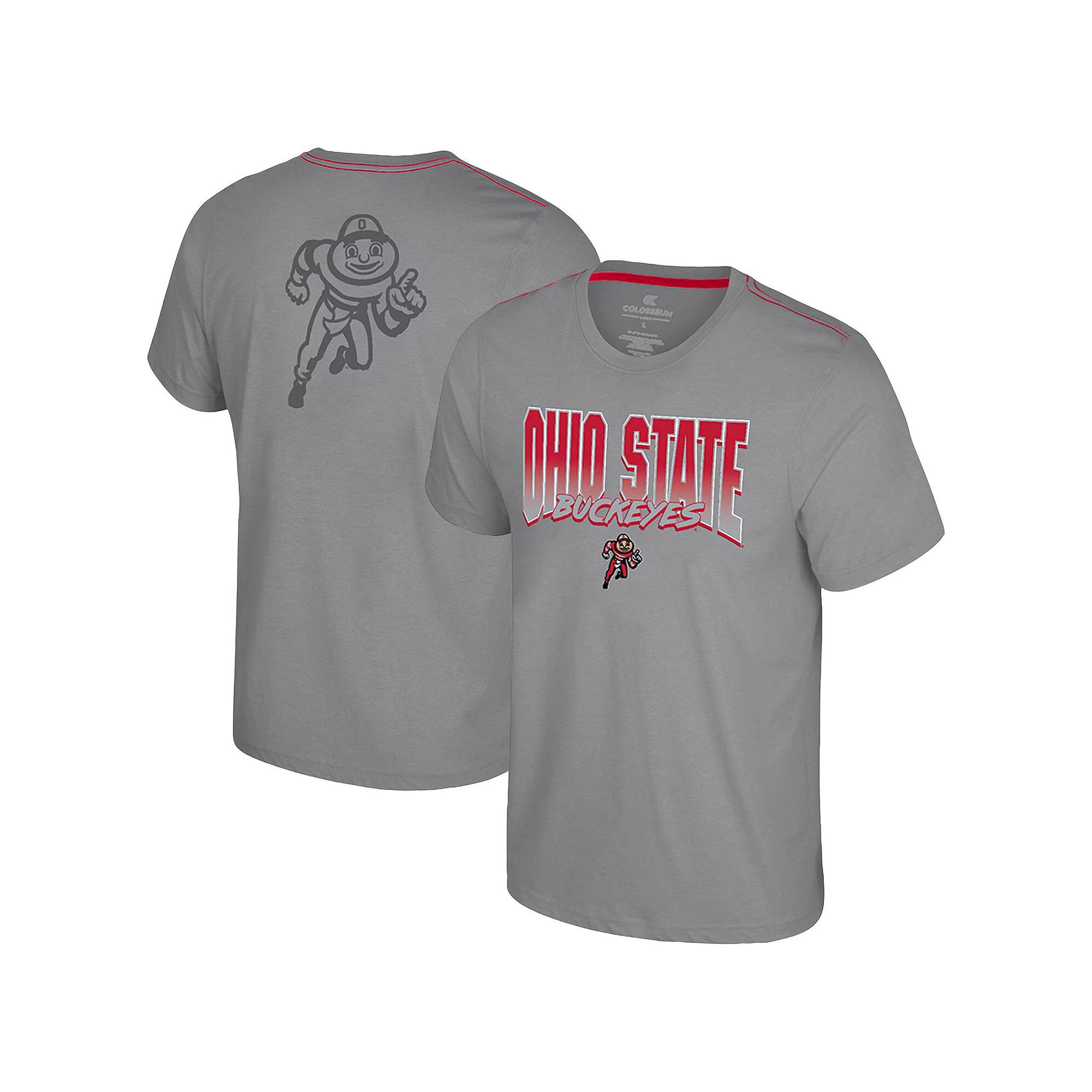 Men's Colosseum Gray Ohio State Buckeyes Dual Logo T-Shirt, Size: Large, Grey Product Image