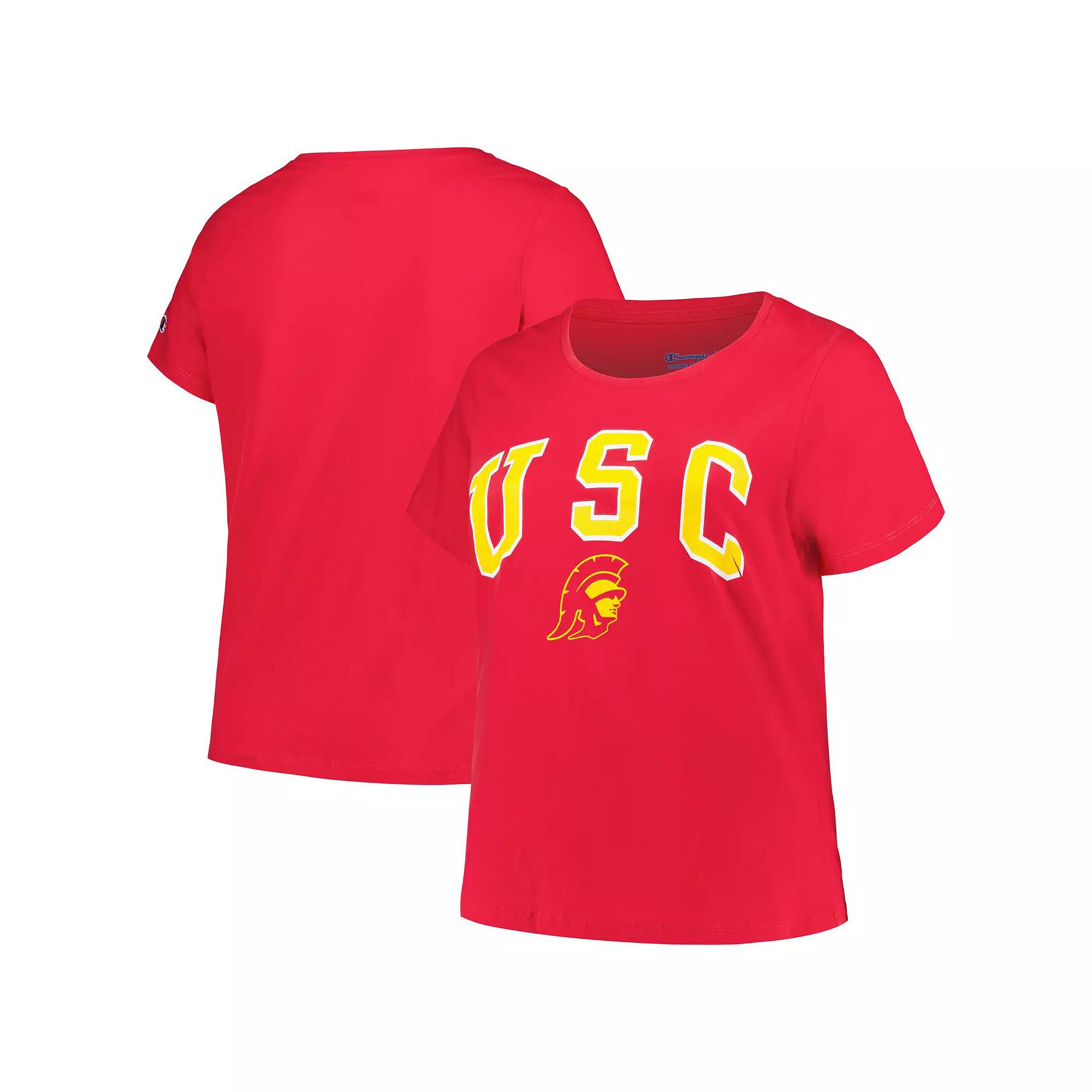 Women's Profile Cardinal USC Trojans Plus Size Arch Over Logo Scoop Neck T-Shirt, Size: 4XL, Red Product Image