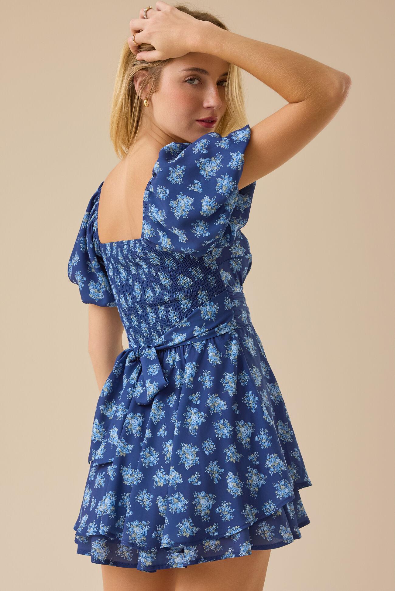 Poppy Puff Sleeve Romper Product Image