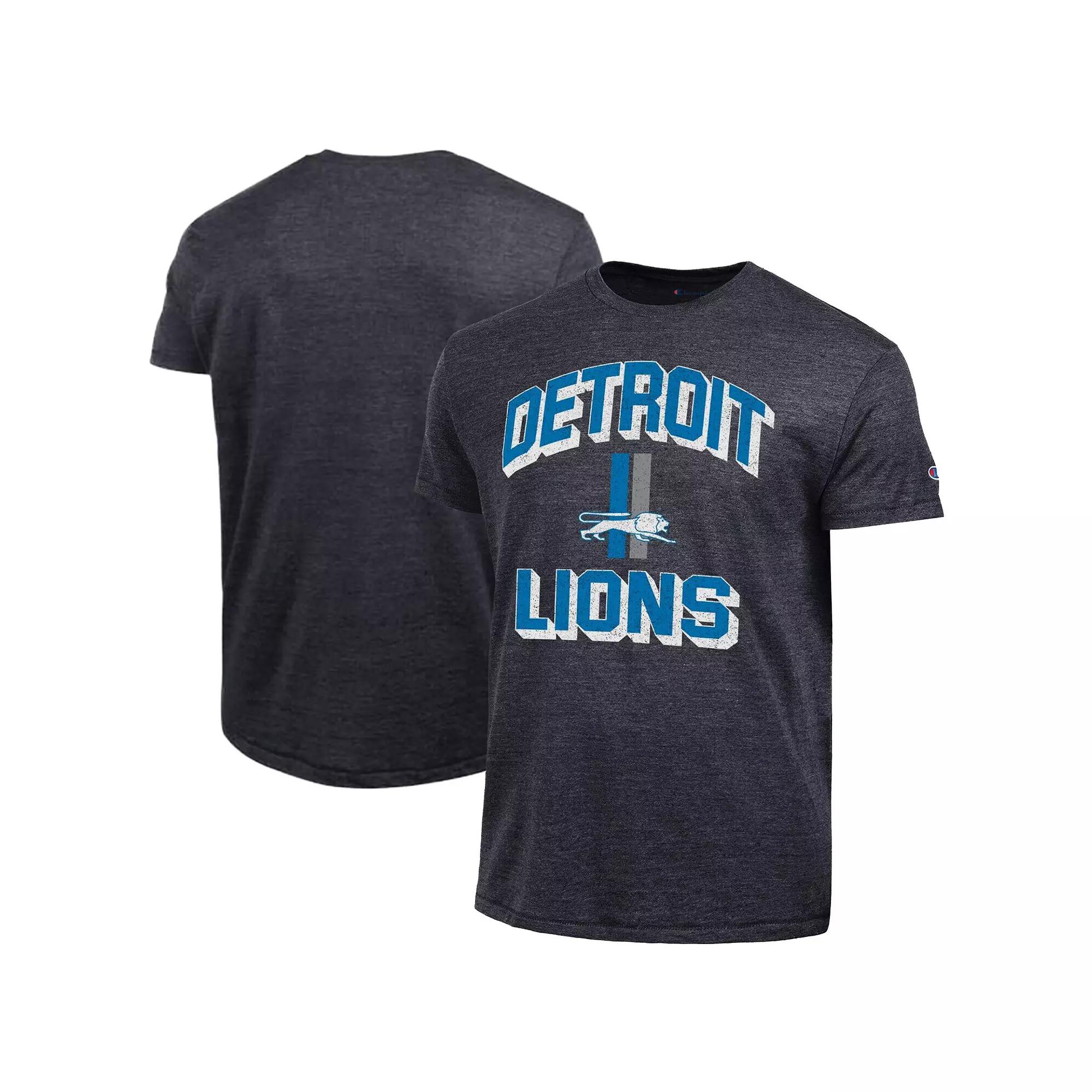 Men's Champion Charcoal Detroit Lions Ultimate Tri-Blend T-Shirt,  Product Image