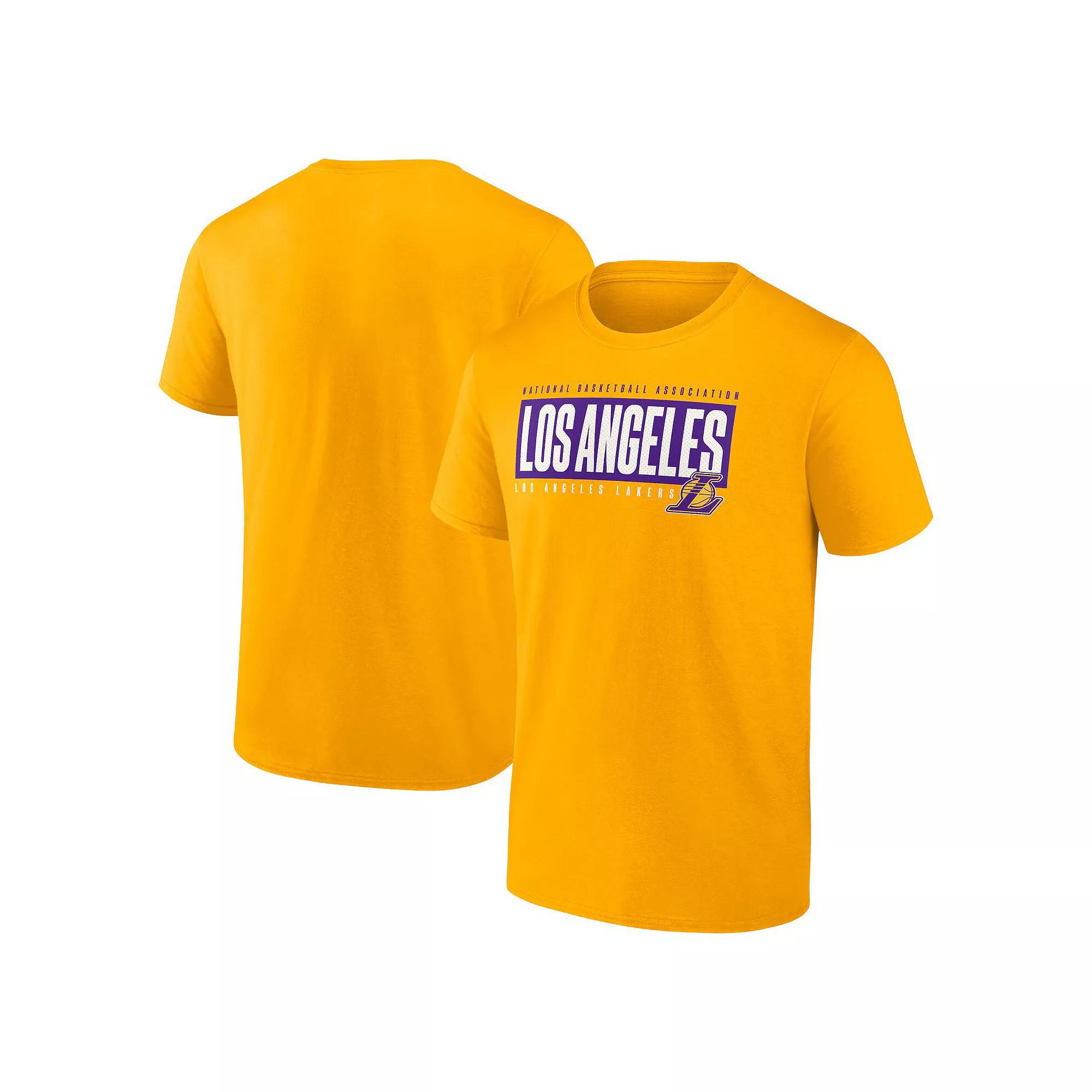 Men's Fanatics Branded Gold Los Angeles Lakers Box Out T-Shirt, Size: Large Product Image