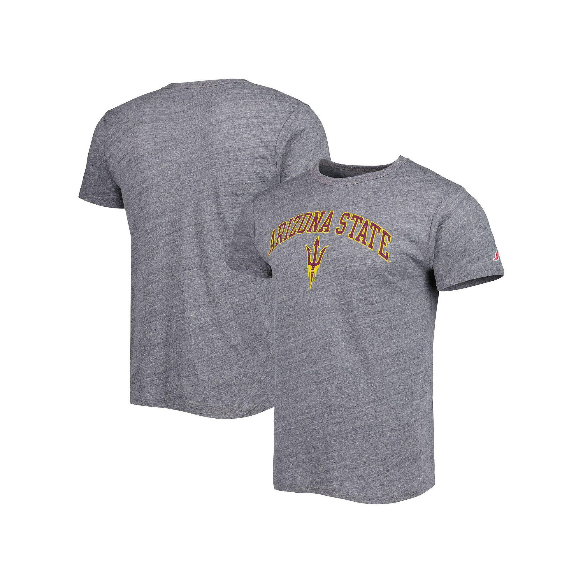 Men's League Collegiate Wear Heather Gray Arizona State Sun Devils 1965 Arch Victory Falls Tri-Blend T-Shirt, Size: 2XL, Grey Product Image