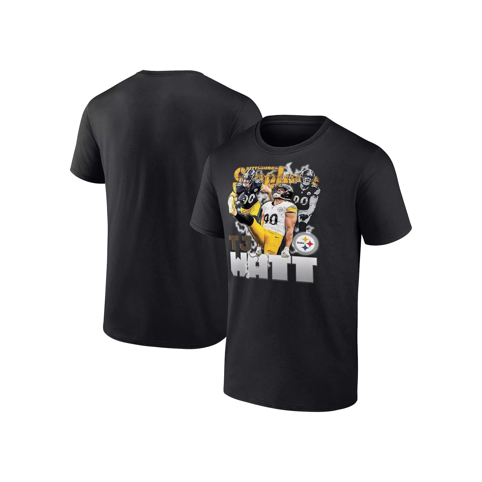 Men's Fanatics T.J. Watt Black Pittsburgh Steelers Notorious Player Graphic T-Shirt,  Product Image