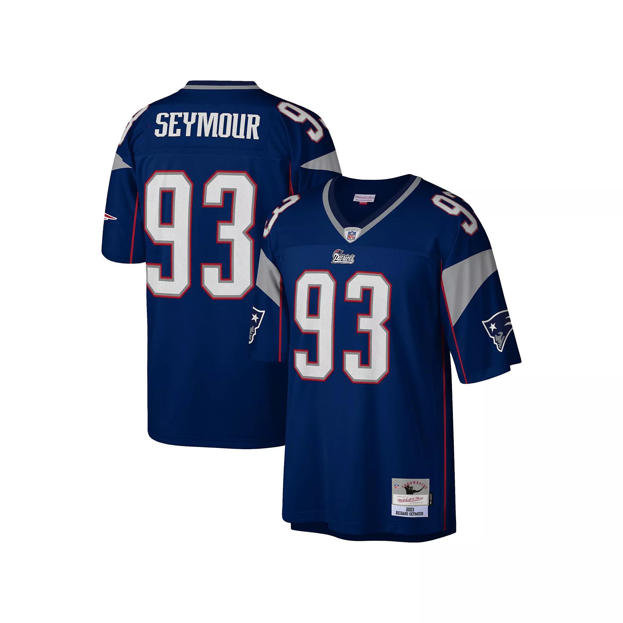 Men's Mitchell & Ness Richard Seymour Navy New England Patriots Legacy Replica Jersey, Size: 3XL, Blue Product Image