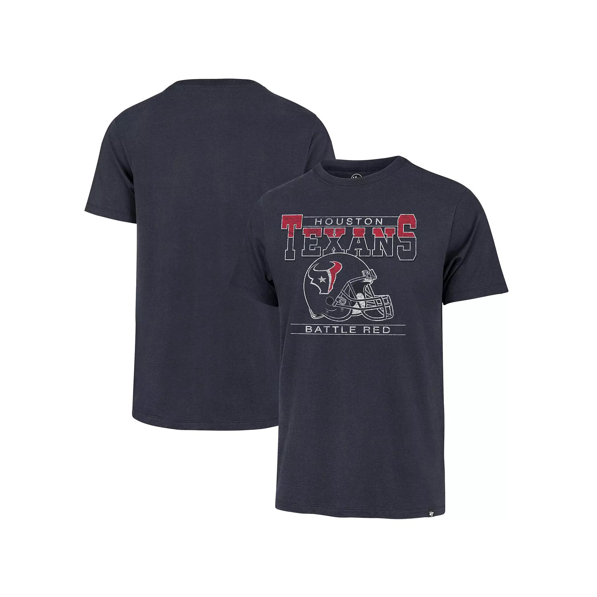 Men's '47 Navy Houston Texans Gridiron Classics Time Lock Franklin T-Shirt,  Product Image