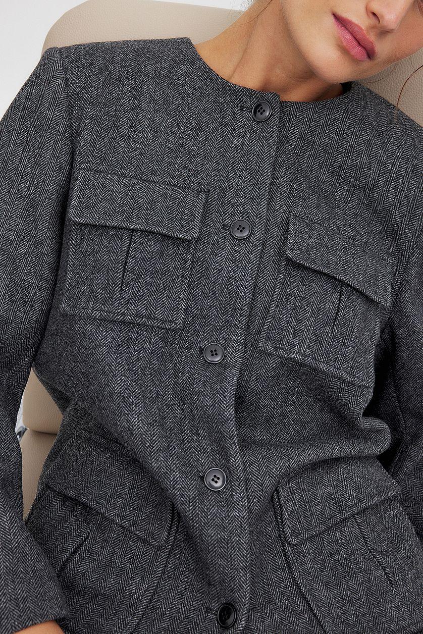 Herringbone Jacket Grey Product Image
