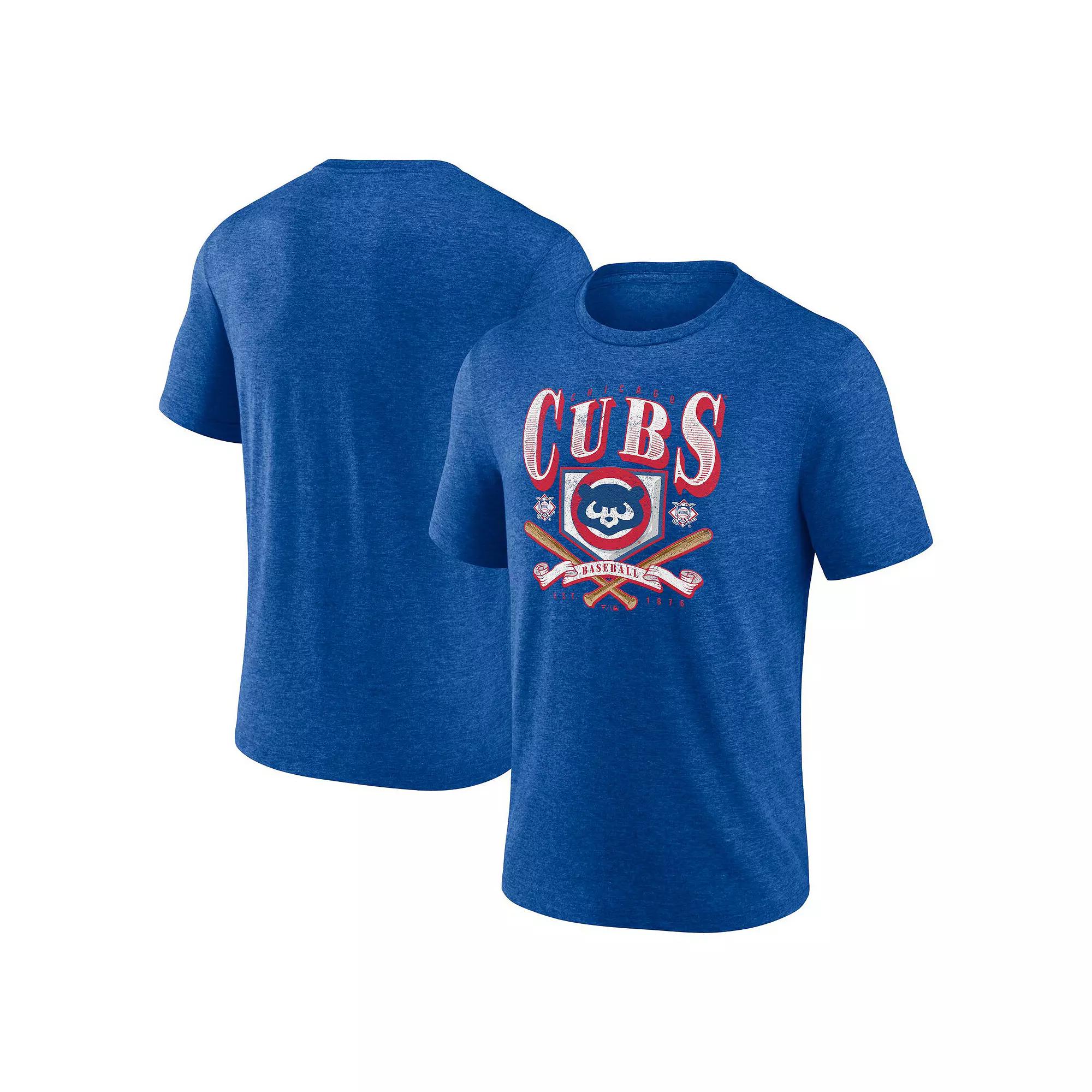 Men's Fanatics Branded Heather Royal Chicago Cubs Home Team Tri-Blend T-Shirt,  Product Image