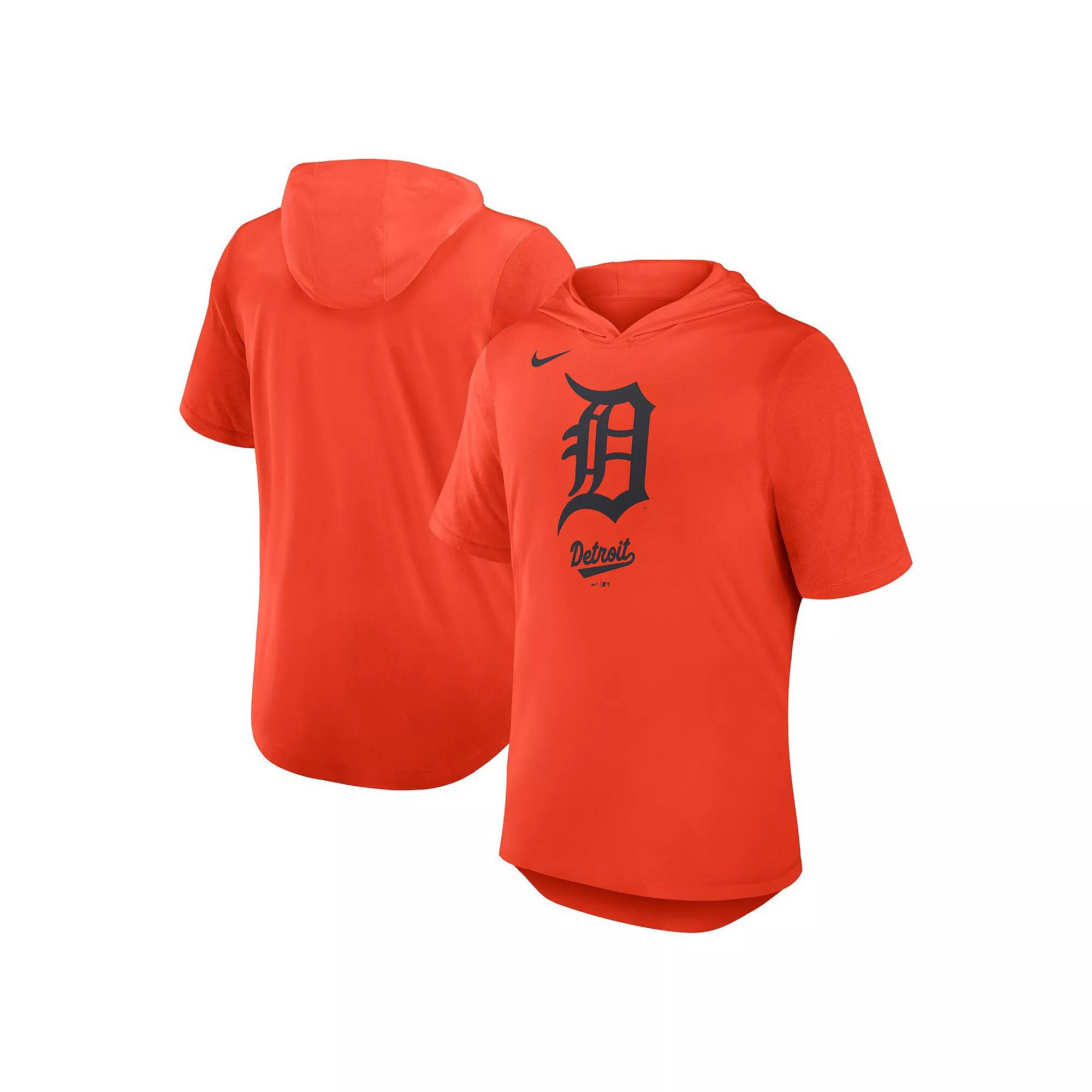 Men's Nike Orange Detroit Tigers Tri-Blend Hoodie T-Shirt, Size: Large Product Image