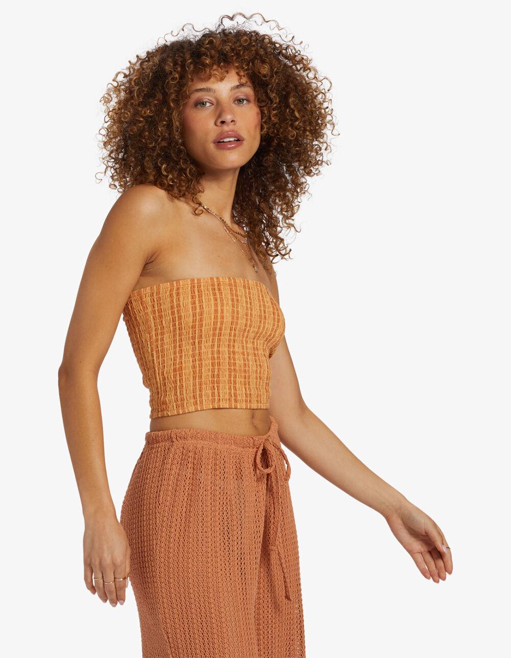 BILLABONG Keep It Simple Smocked Womens Tube Top - TOFFEE Product Image