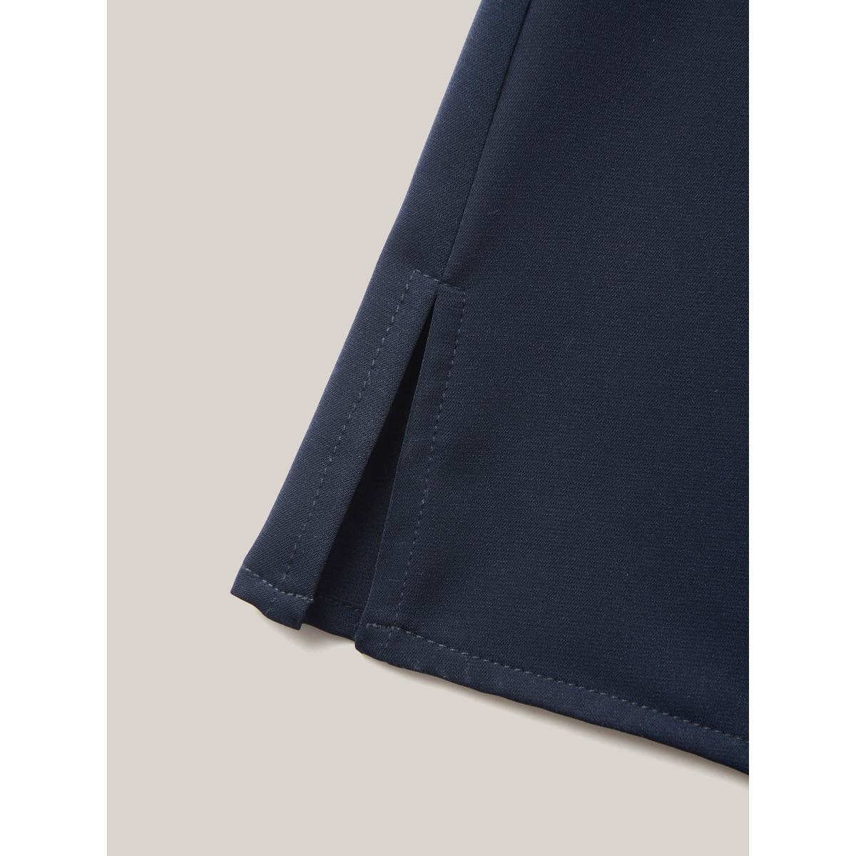 Plus Size Indigo Sheer Textured Sleeve V-Neck Blouse Women Elbow-length sleeve V-neck Elegant Blouses BloomChic 22-24/3X Product Image