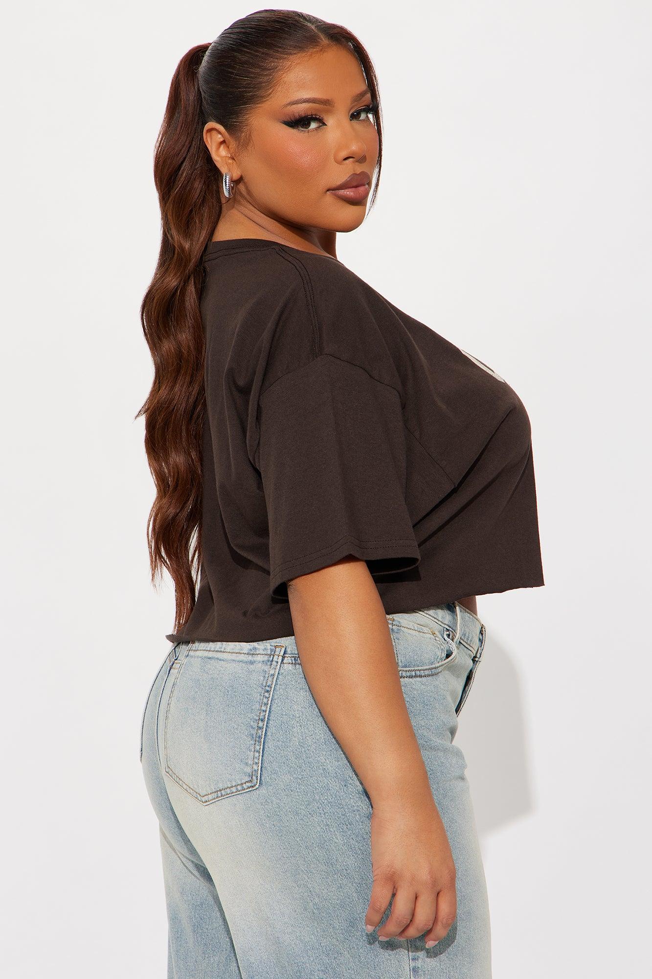 Coffee Cropped Tee - Brown Female Product Image