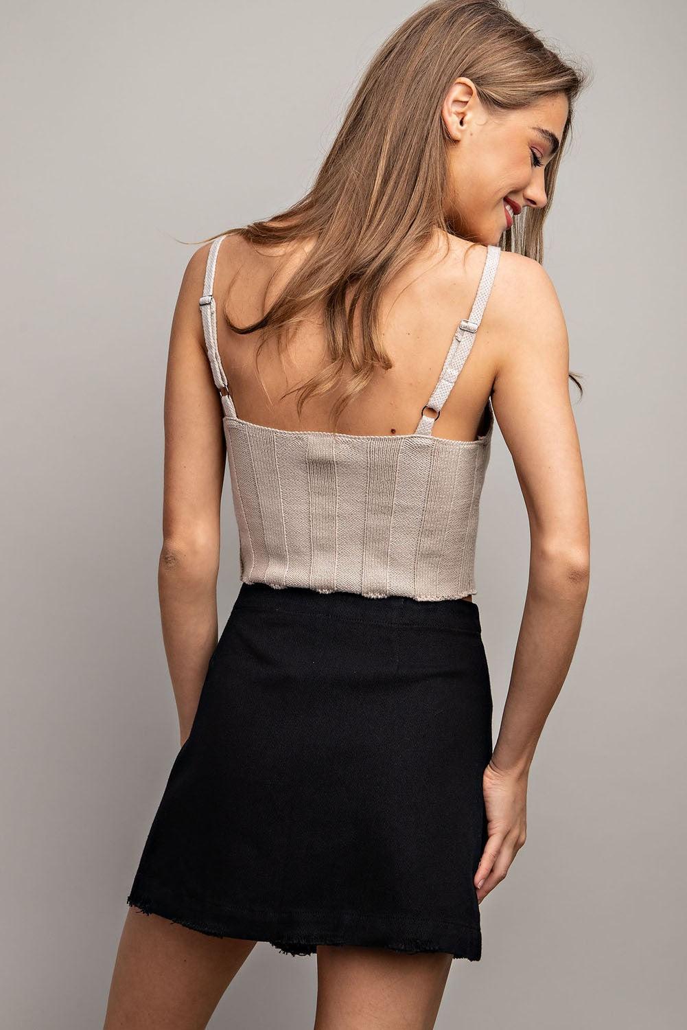 Mineral Washed Denim Mini Skirt Product Image