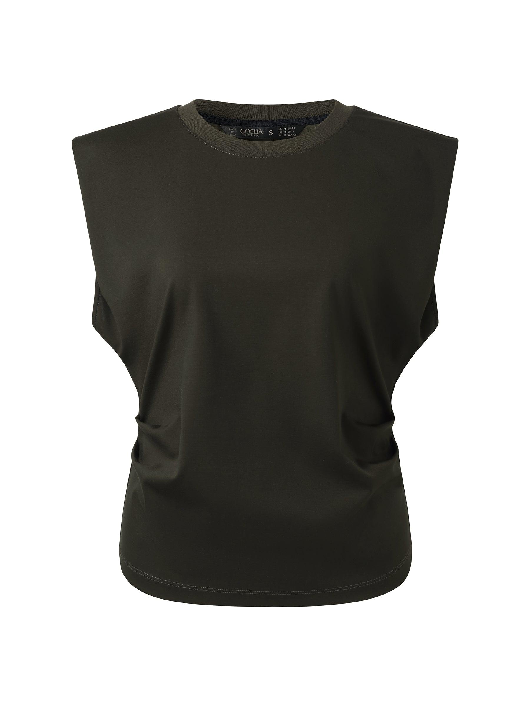 Tencel-blend Ruched Waist Women Knit Tank Top Product Image