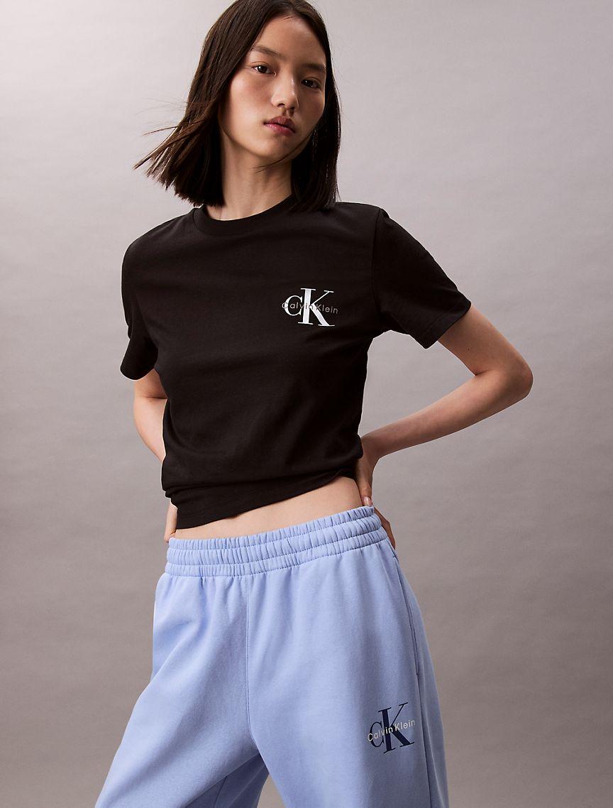 Monogram Logo Fleece Wide Leg Sweatpants Product Image