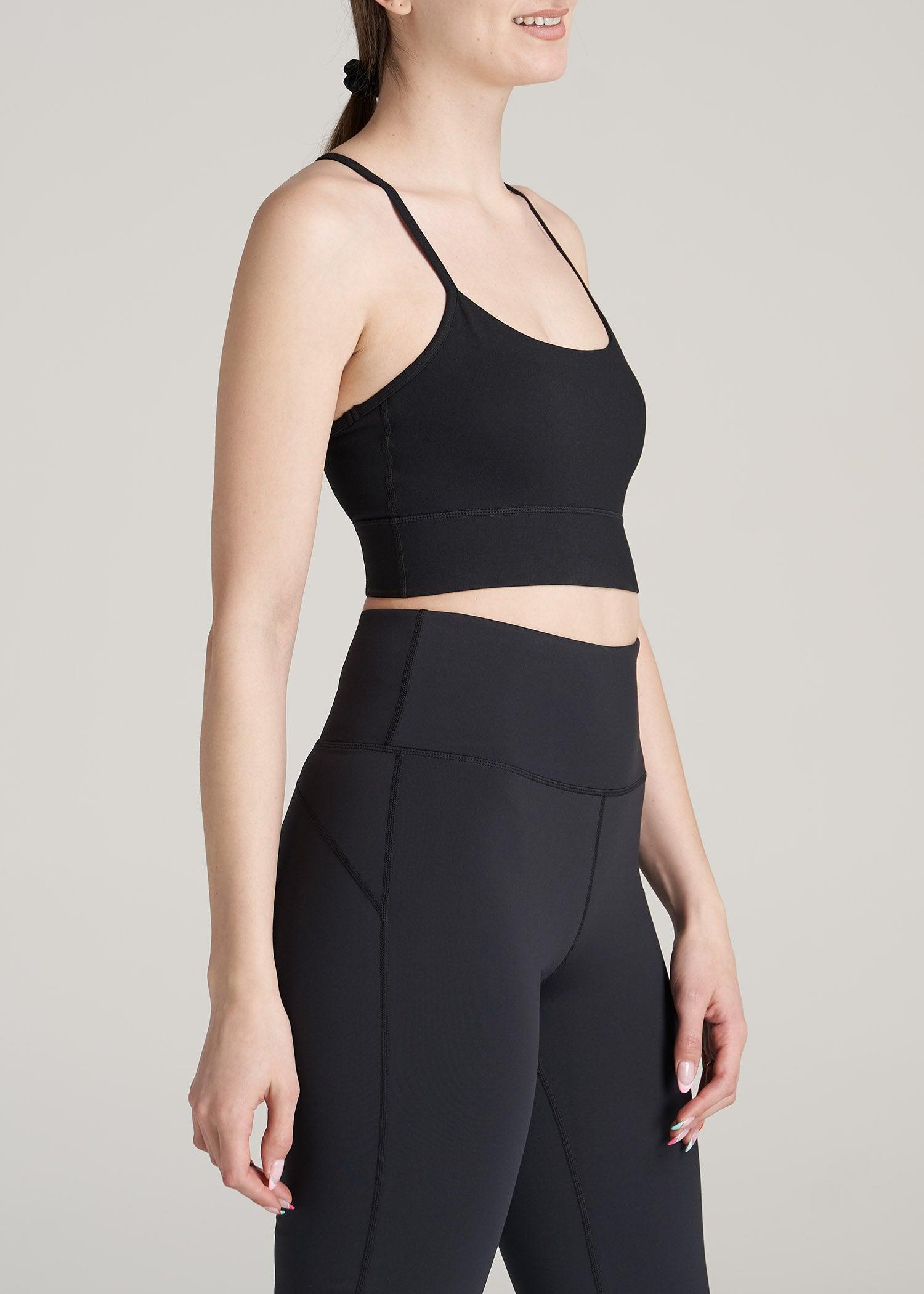 Racerback Sports Bra for Tall Women in Black Female Product Image