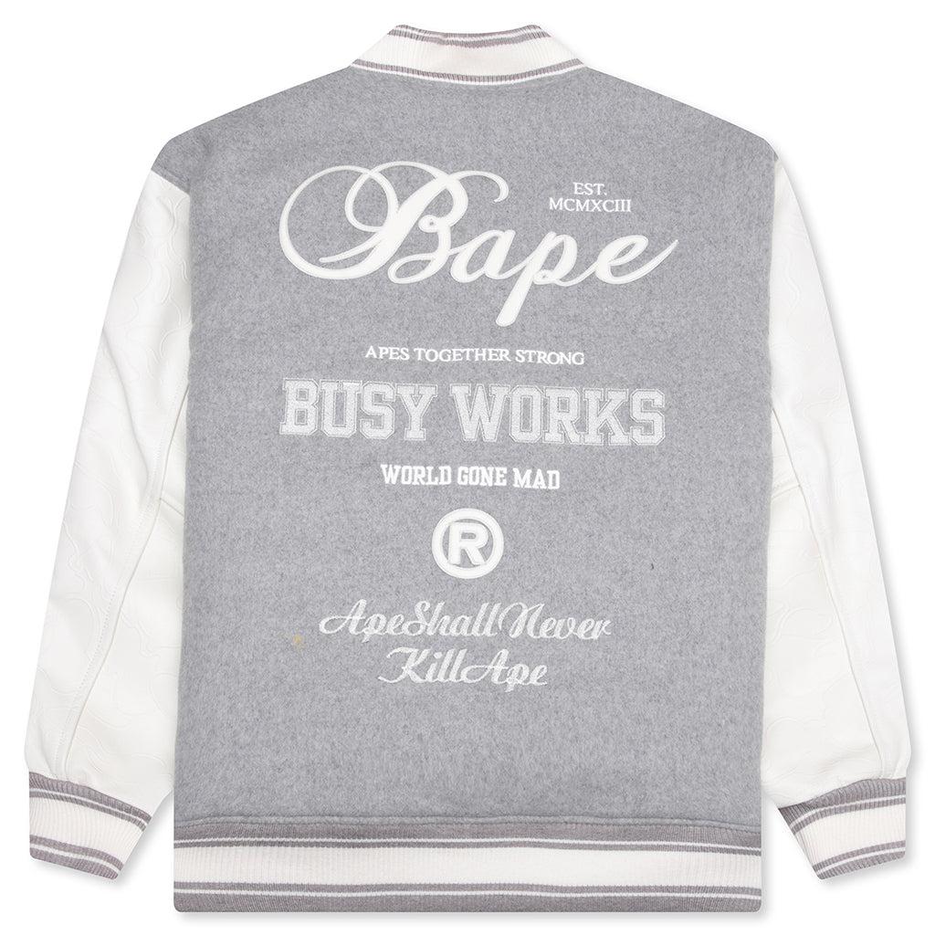 Bape Varsity Jacket - Grey Male Product Image