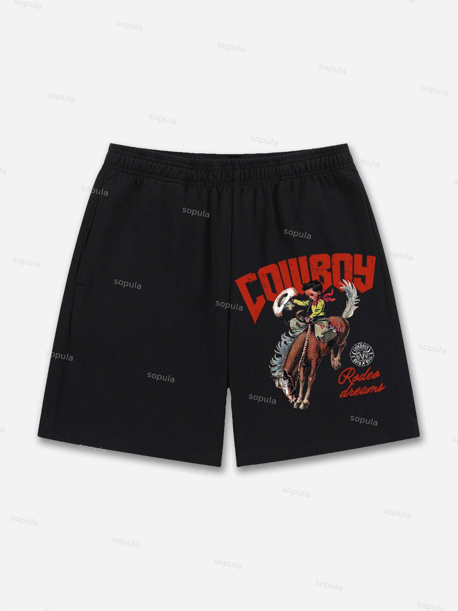 Cowboy Rodeo Dreams Print Shorts Product Image