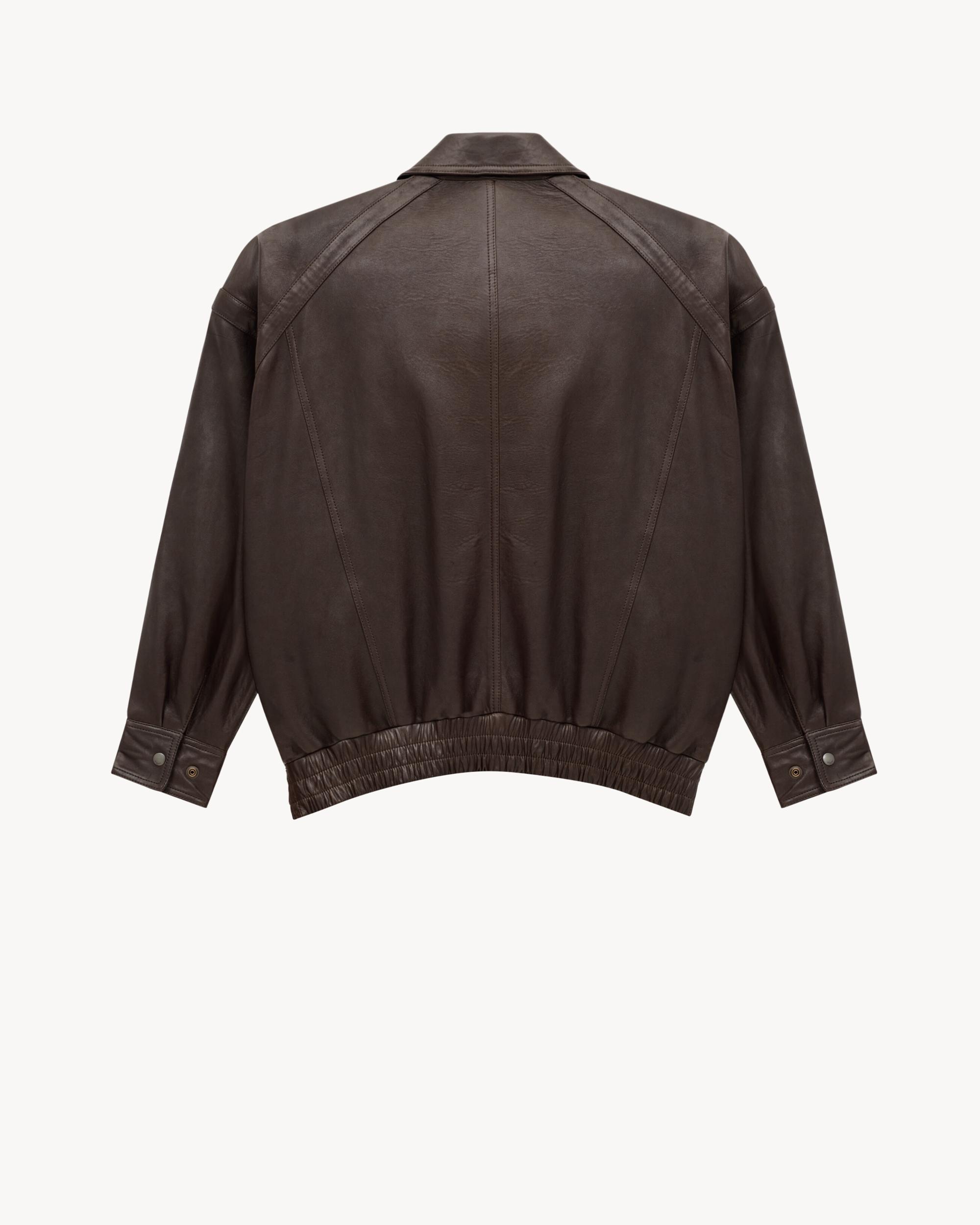 bomber jacket in bubbled lambskin Product Image