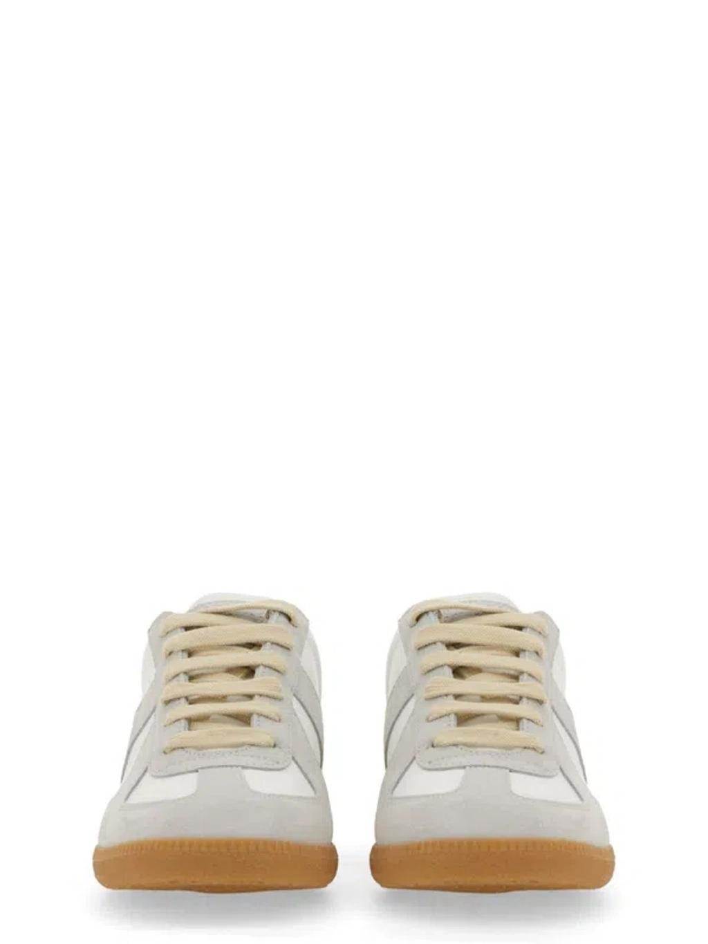 MAISON MARGIELA Replica Leather And Suede Sneakers In White Product Image
