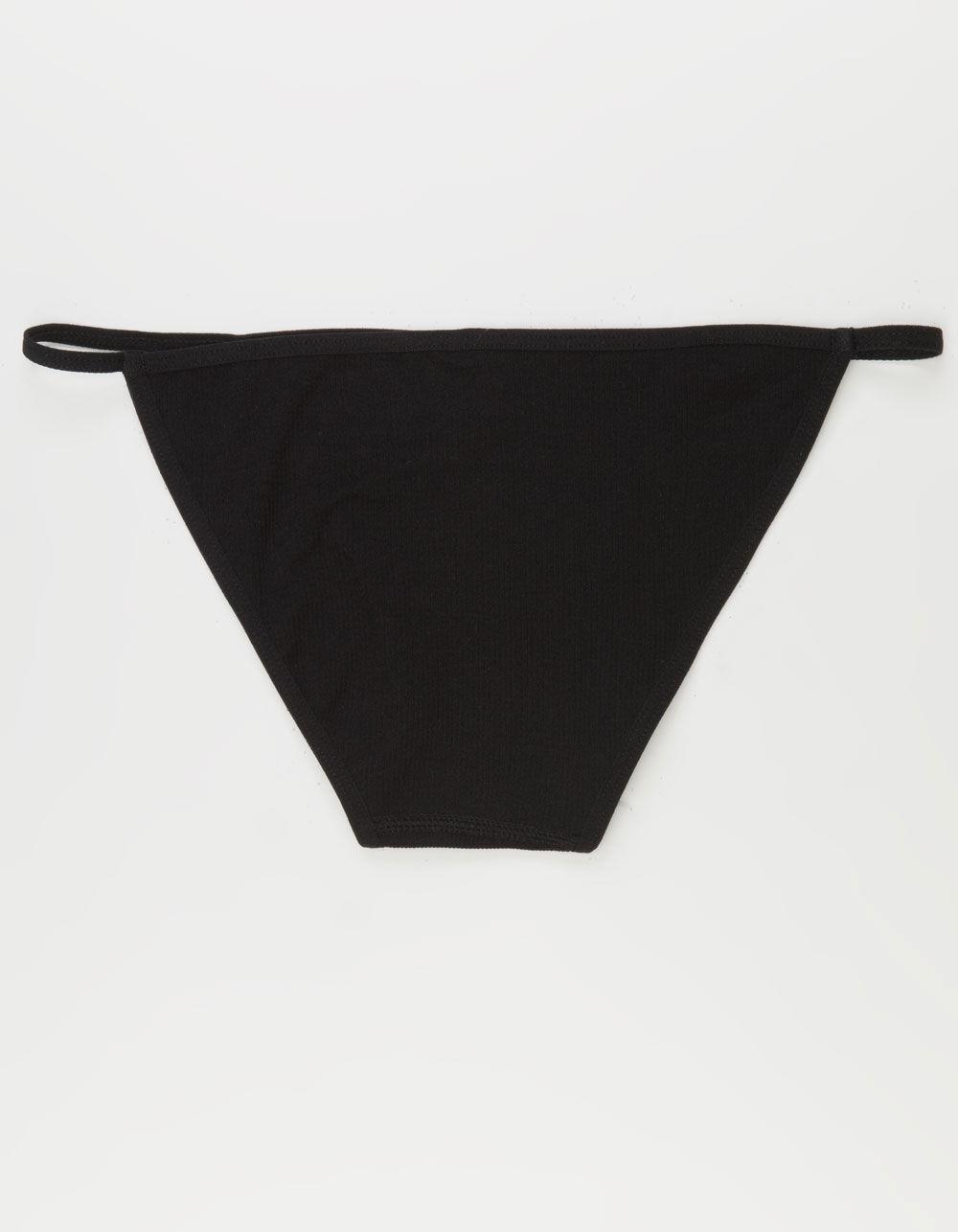 FULL TILT Rib Seamless Cheeky Panties - BLACK Product Image
