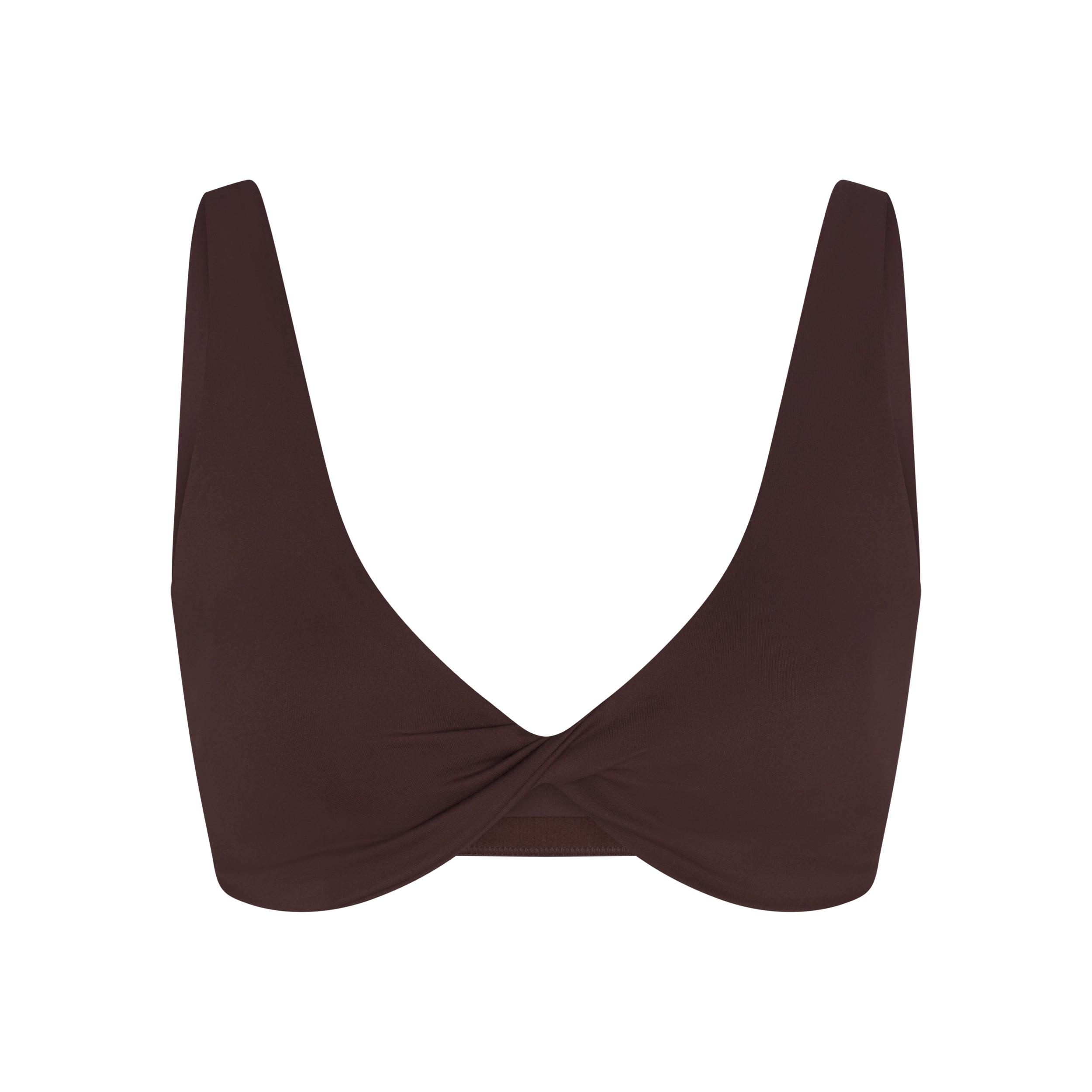 Nike Womens SKIMS Matte Twist-Front Bra | BABRA9481W-DKT Product Image