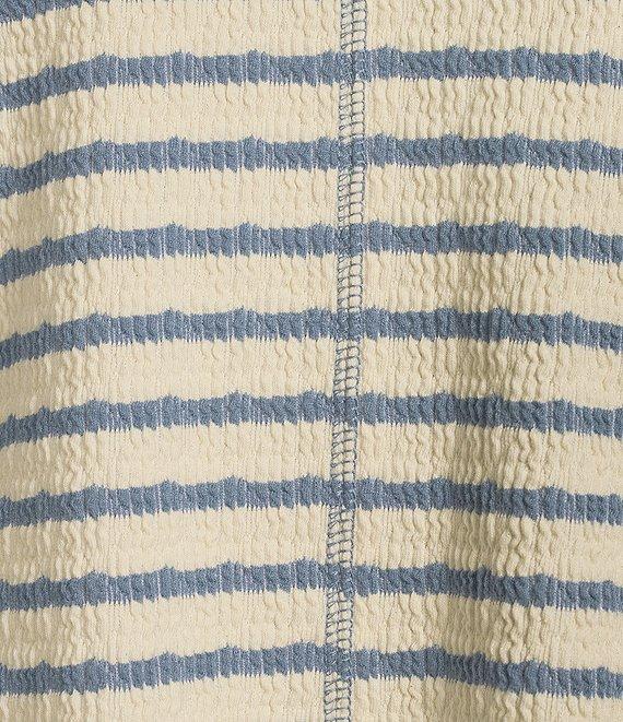 Moa Moa Striped V-Neck Short Sleeve Top Product Image