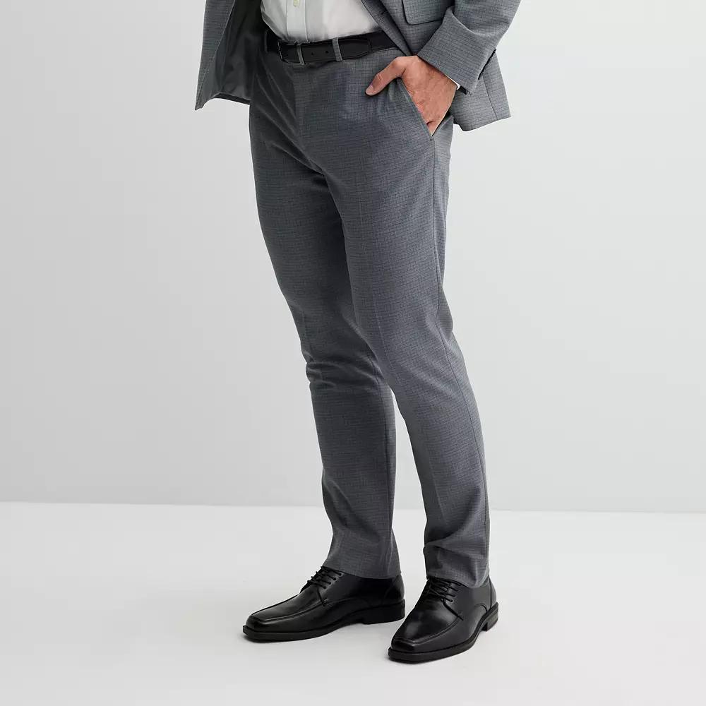 Men's Apt. 9® Premier Flex Performance Slim-Fit Washable Suit Pants, Size: 36X30, Gray Plaid Product Image