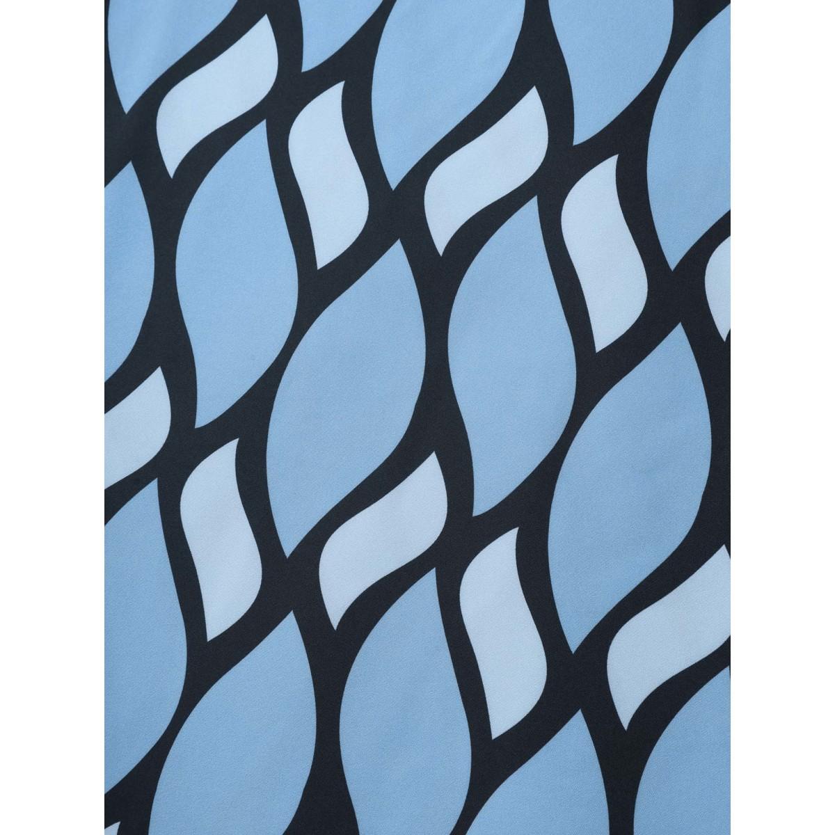 Plus Size Geometric Pattern Stretchy Waist Belted Midi Dress Multicolor Women Non Short sleeve Curvy BloomChic 18-20/2X Product Image