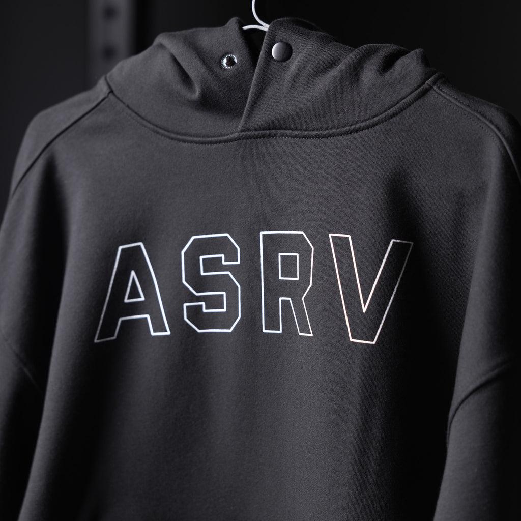 0874. Tech-Terry™ Zip Pocket Hoodie - Black "Outline" Product Image