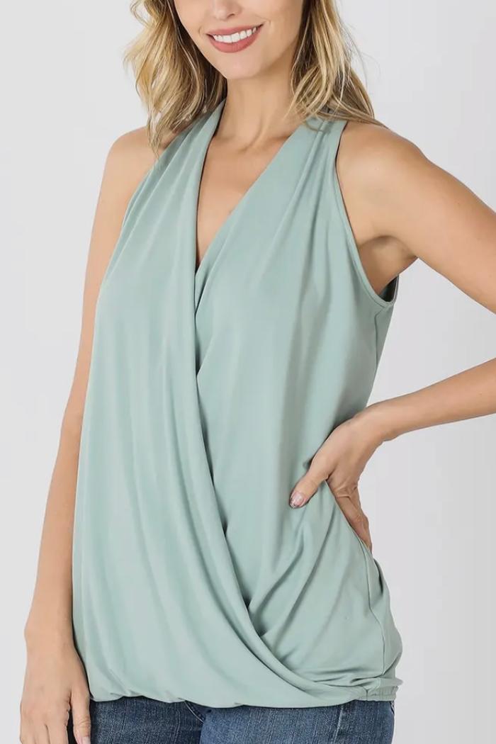 Surplice Sleeveless Top Product Image