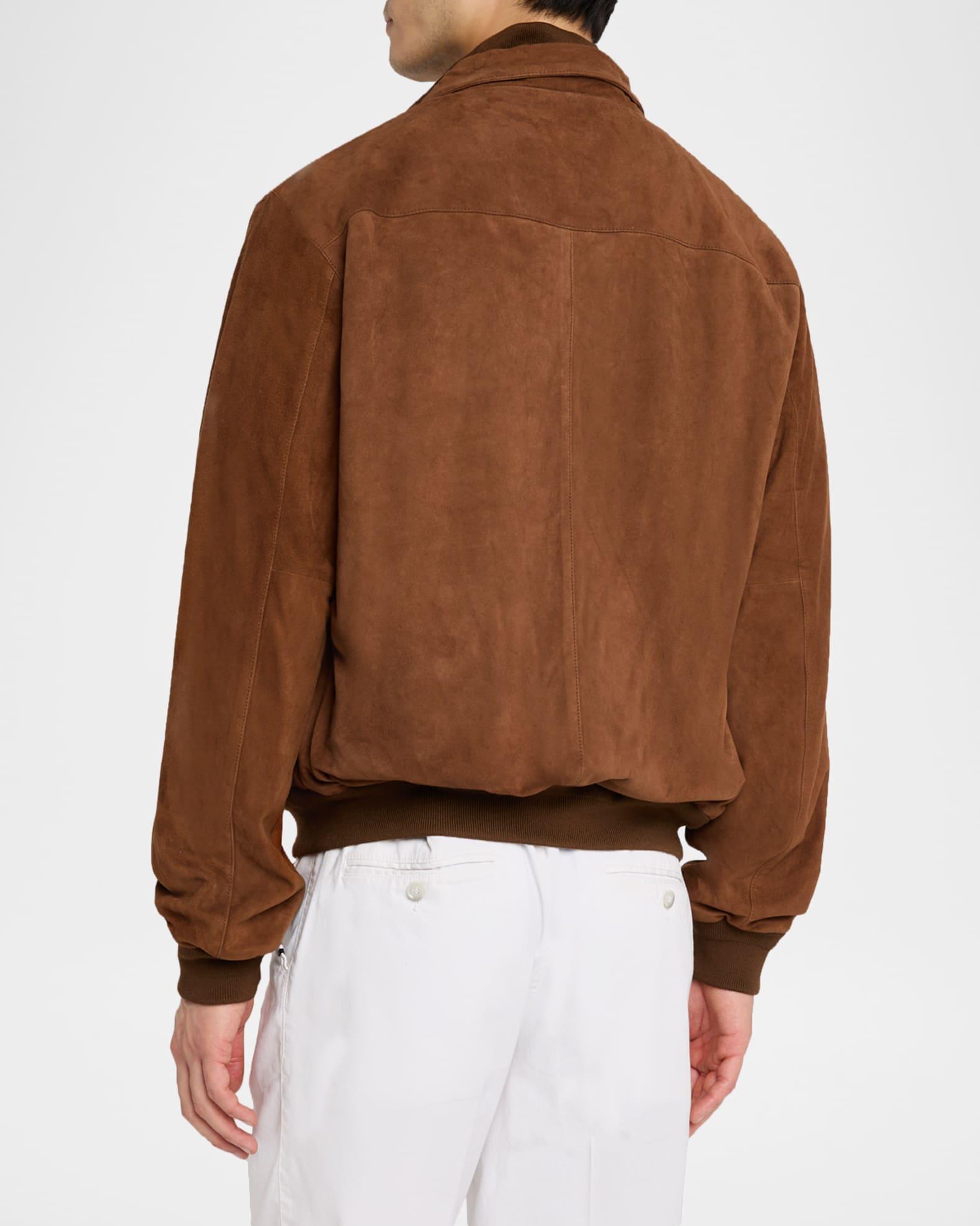 Men's Suede Bomber Jacket Product Image