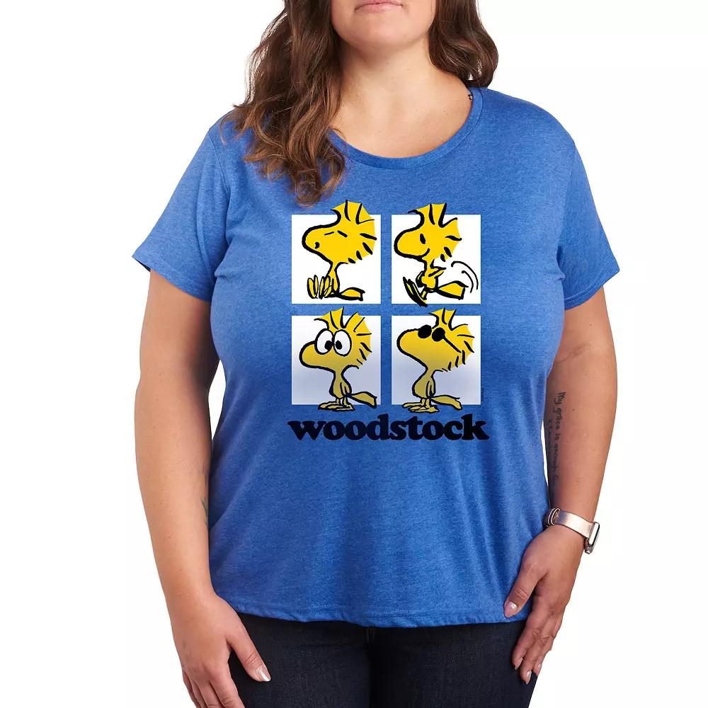 Plus Peanuts Woodstock Grid Graphic Tee, Women's,  Product Image