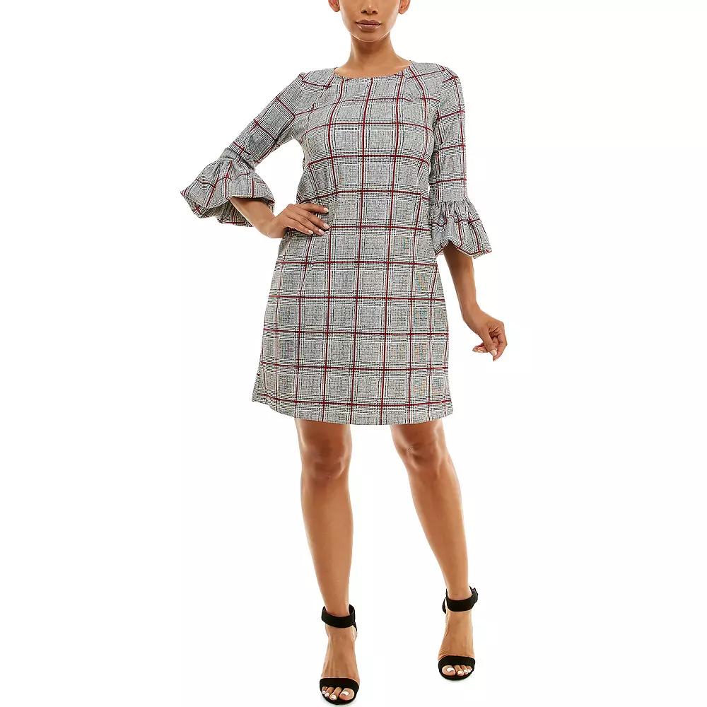 Women's Nina Leonard Crepe Balloon Sleeve Dress,  Product Image