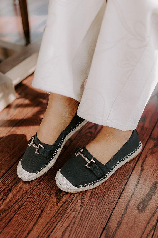 The Ellie Espadrille Flat in Black Product Image