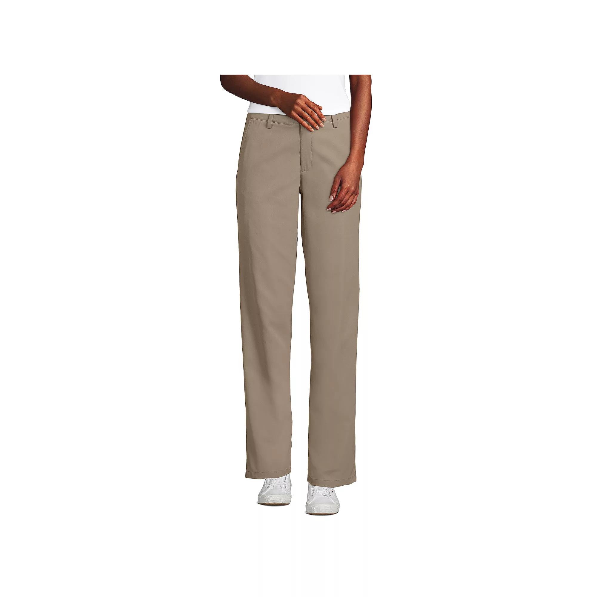 Women's Lands' End School Uniform Performance Chino Pants, Size: 6, Green Product Image