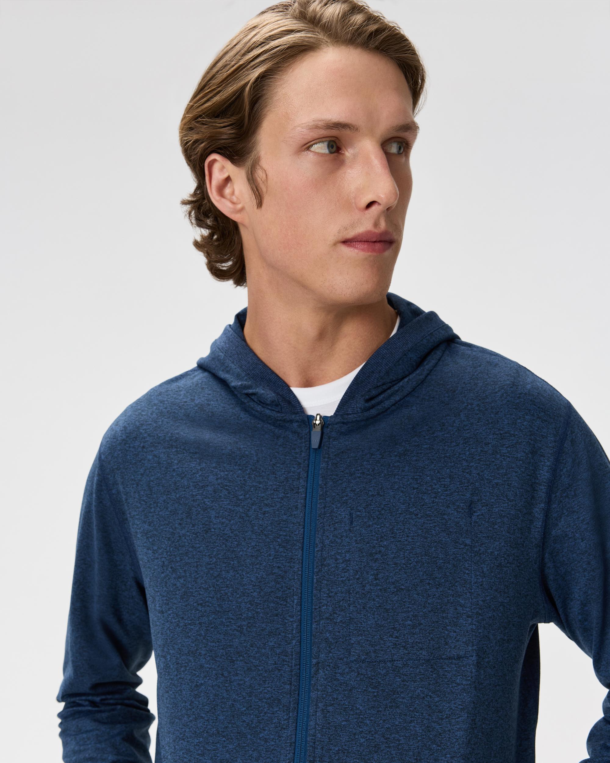 Quince | Men's Flowknit Performance Full-Zip Chest Pocket Hoodie Recycled Polyester Product Image