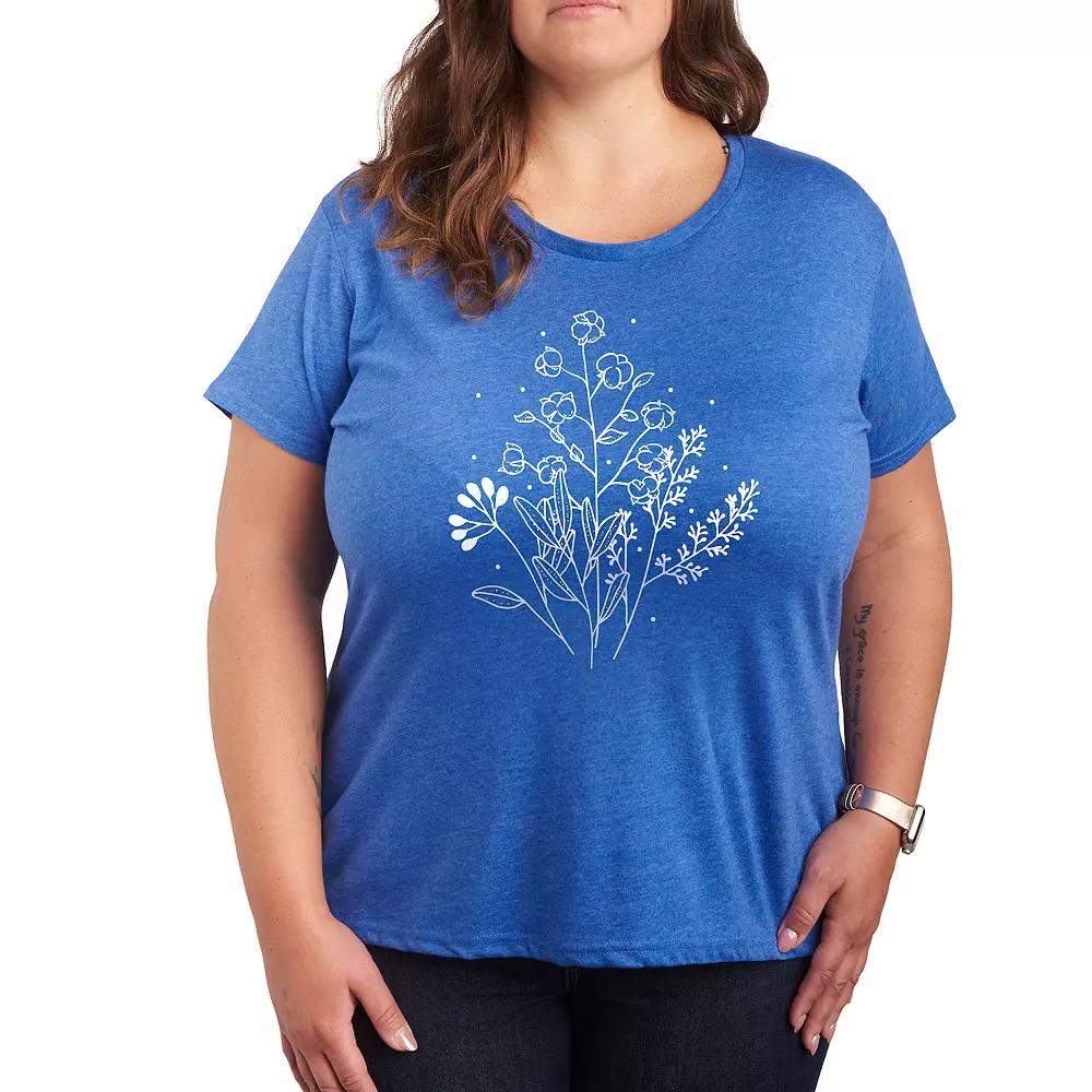 Plus Fall Flowers Graphic Tee, Women's,  Product Image