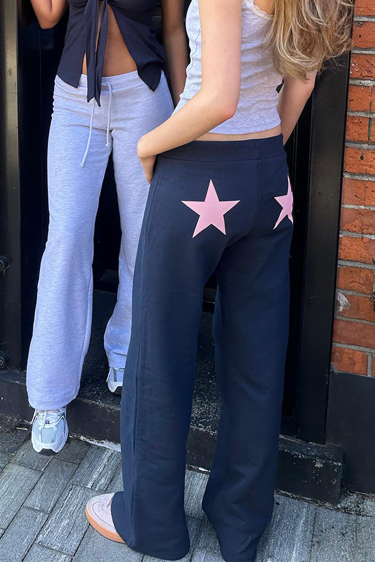Wide-leg joggers with stars Product Image