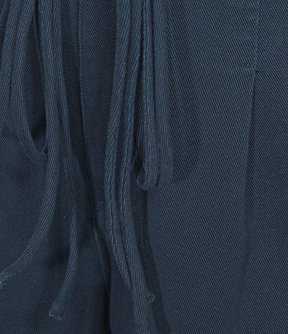 Current Air Cotton Blend Belted Tie Waist Pleated Shorts Product Image