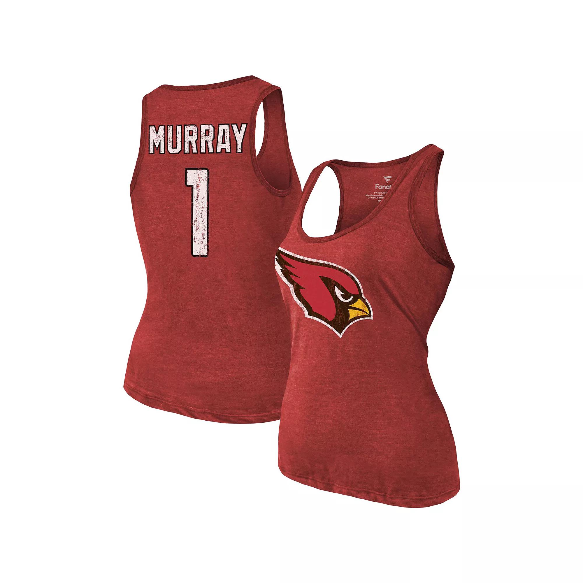 Women's Fanatics Branded Heathered Cardinal Arizona Cardinals Name & Number Tri-Blend Tank Top,  Product Image