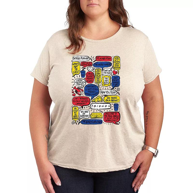 Plus Neutral Sketchy Flowers Graphic Tee, Women's,  Product Image