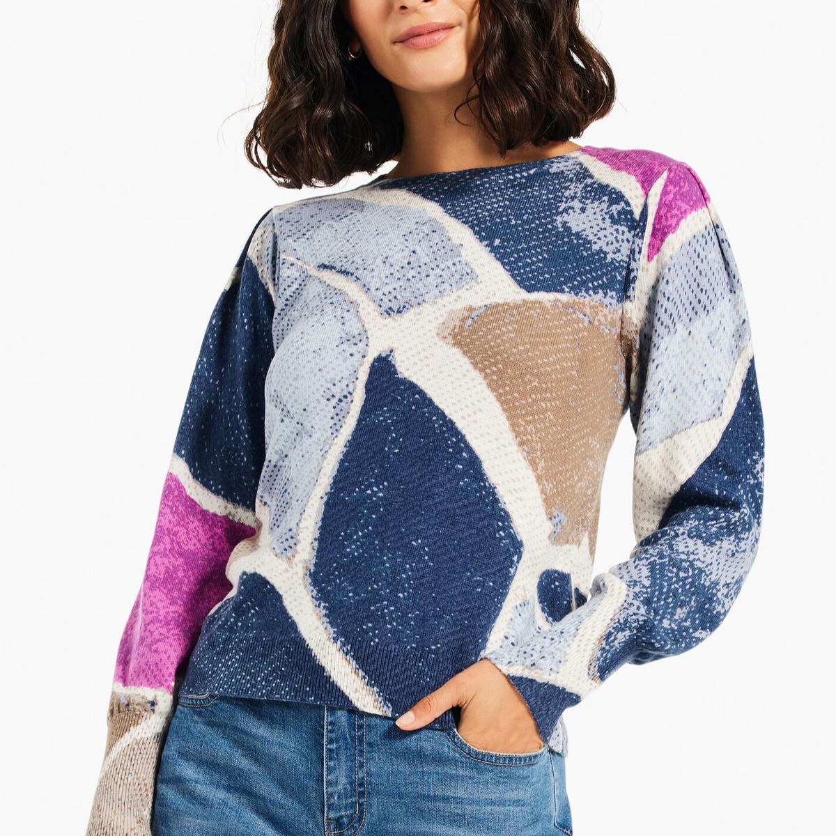 Printed Tiles Femme Sleeve Sweater Product Image